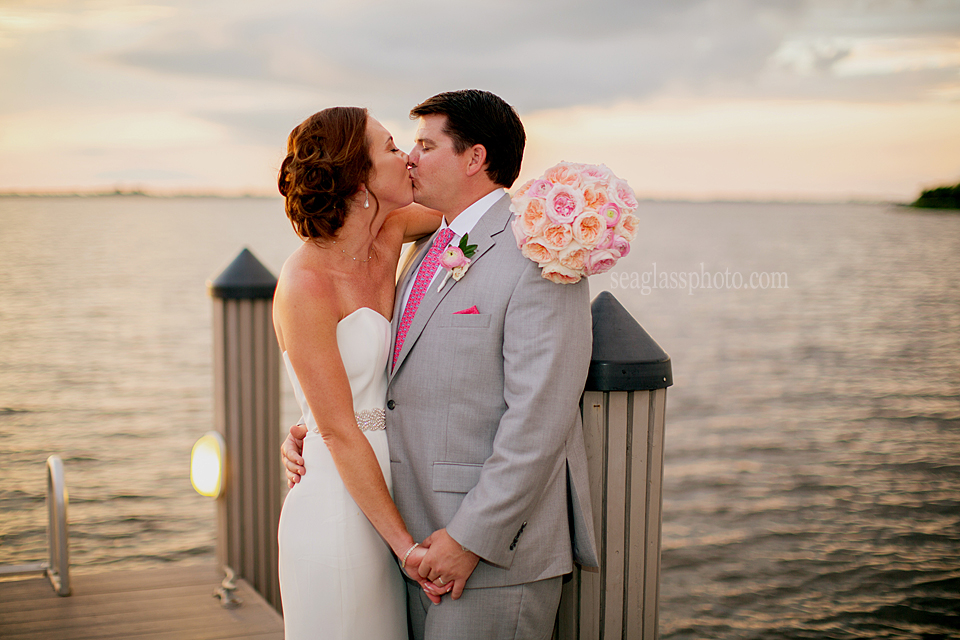 Sunset Wedding at the  Moorings Club Vero Beach Florida Seaglass Photography