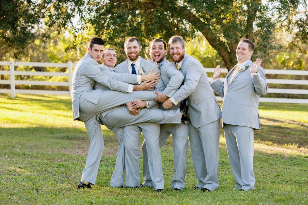 groomsmen being funny