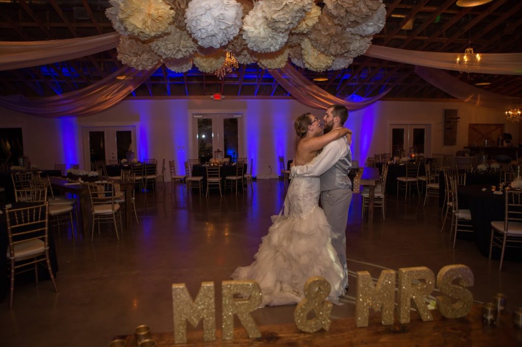 last dance of the night as mr. and mrs. in an empty reception room