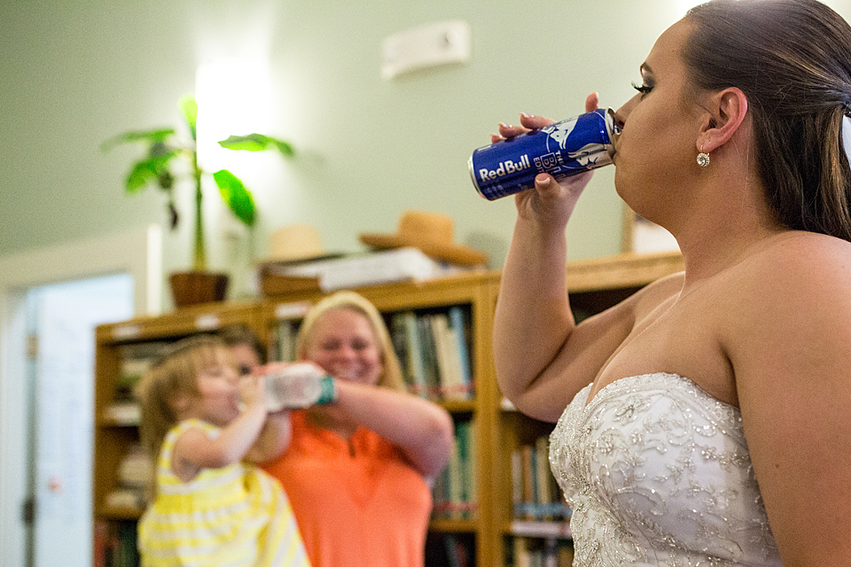 bride drinking red bull at mckee florida