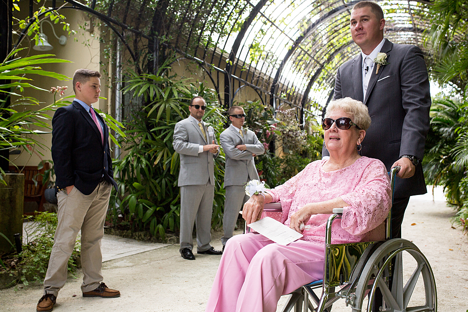 groom with his grandma waiting for the ceremony to begin