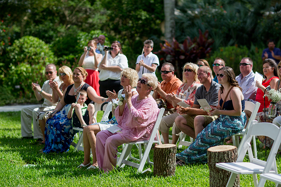 Crowd cheering at a wedding vero beach florida
