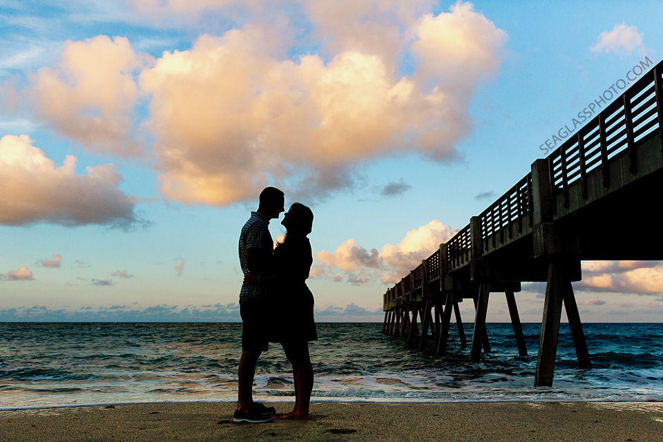 sunset on the beach in vero south florida by the pier