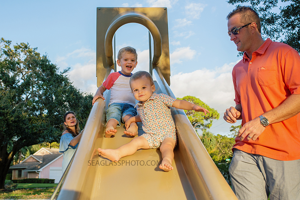 Family walking through the park in vero beach florida photo 