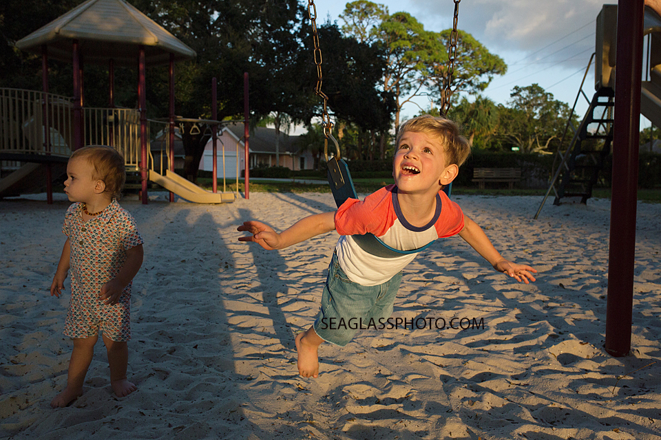 Family walking through the park in vero beach florida photo 
