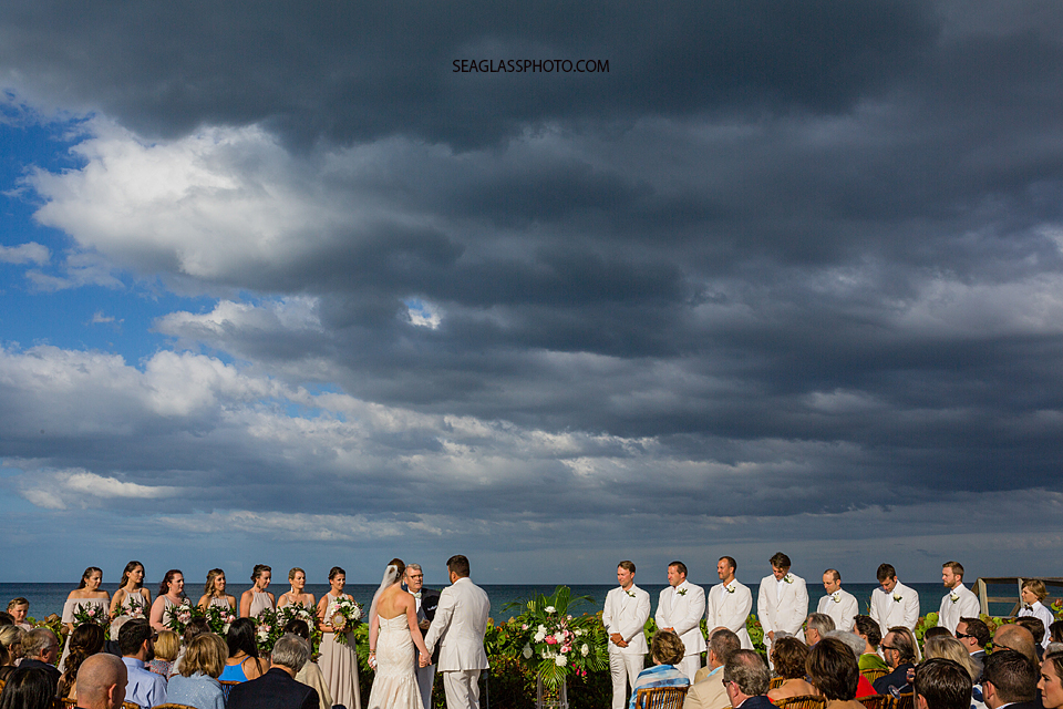 storm over the ocean during wedding ceremony in Vero Beach Fl