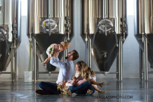 Family of four at Walking Tree Brewery in Vero Beach Florida