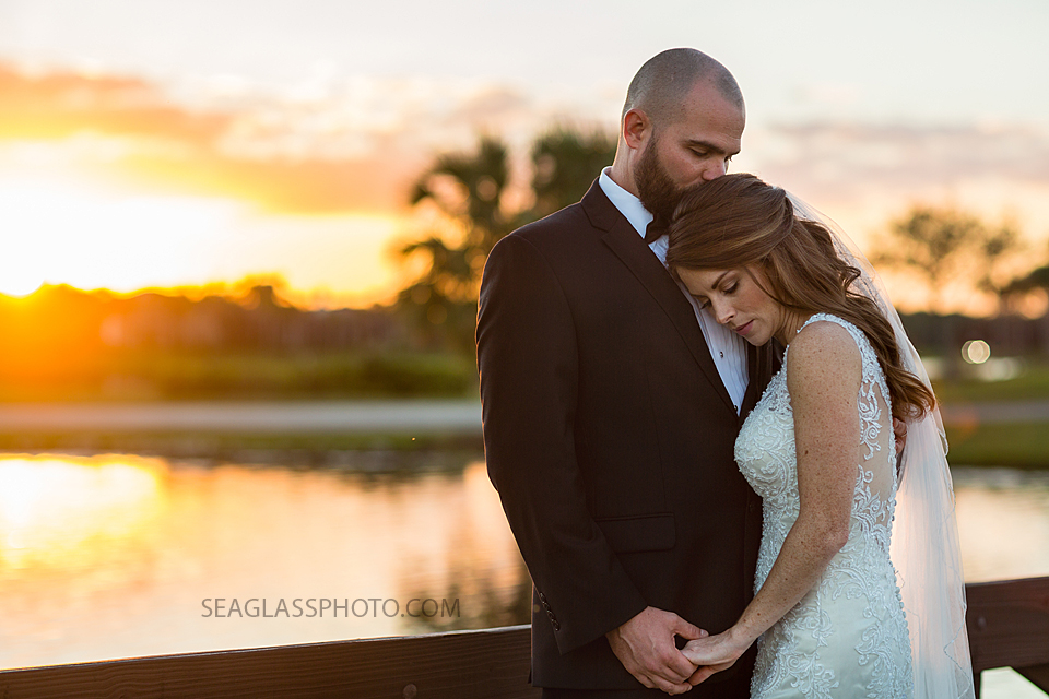 sunset photo of bride and groom at Grand Harbor Vero Beach Florida Wedding