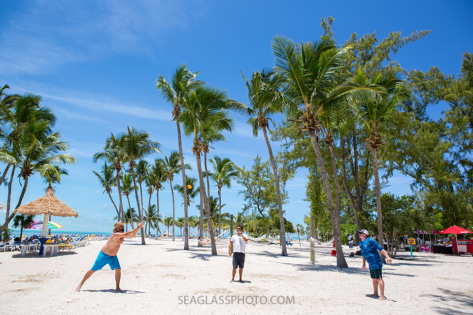 Water balloon toss on the beach in the bahama's Photographed by a Vero Beach Florida Photographer