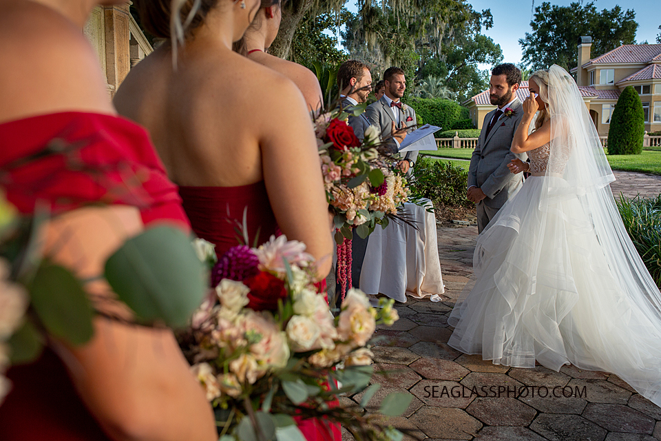 Bridesmaids view of the ceremony photographed by a Vero Beach Photographer