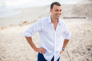Close up of young man on the beach during family photos in Vero Beach Florida