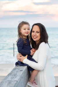 Close up of mother and daughter during family photos in Vero Beach Florida