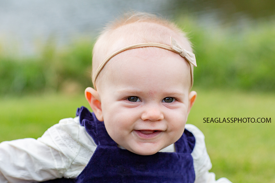 Close up of baby girl during family photos at the Country Club in Vero Beach Florida
