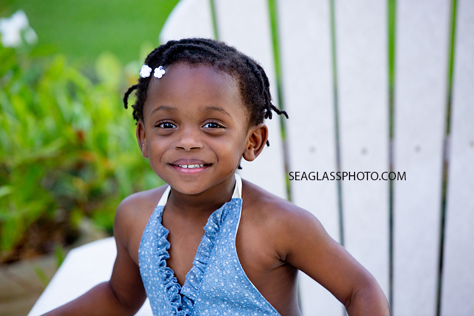 Close up of little girl during family photos in Vero Beach Florida