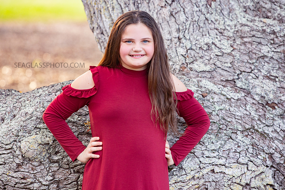 Close up of young girl during sister photoshoot in Vero Beach Florida