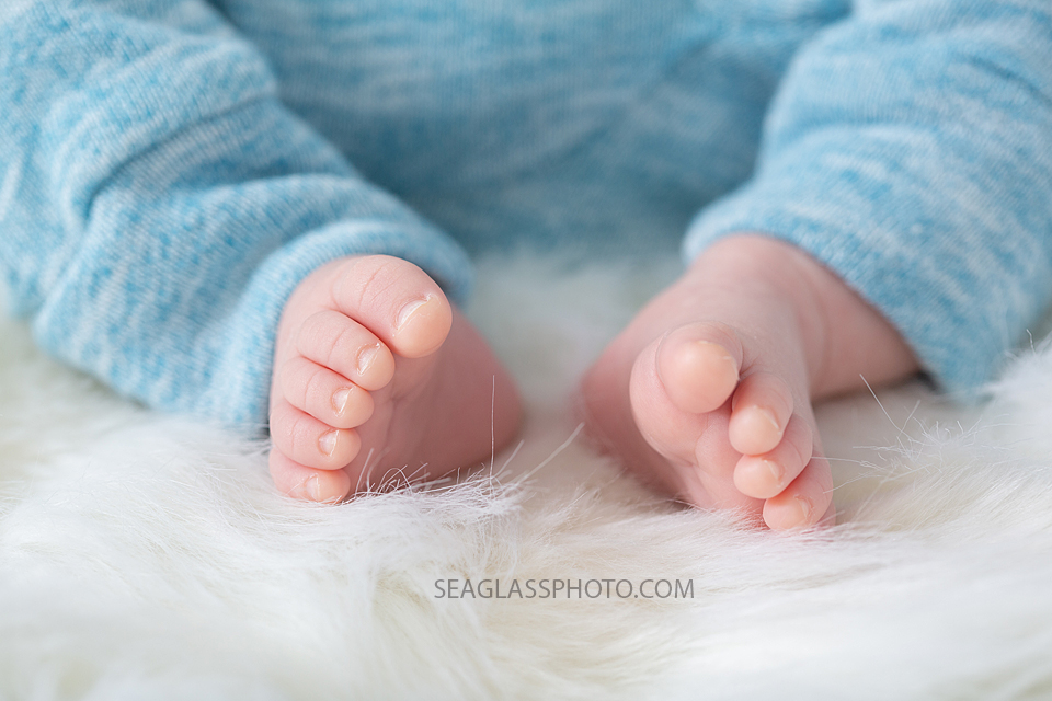 Close up of newborn baby boys toes during newborn photoshoot in Vero beach Florida