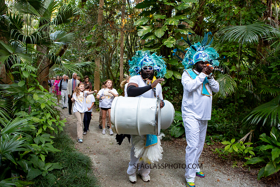 The march led by the Cocobeans production to see the children playground was a blast at McKee Gardens dinner held to preview the new children center photographed by a Vero Beach Florida photographer