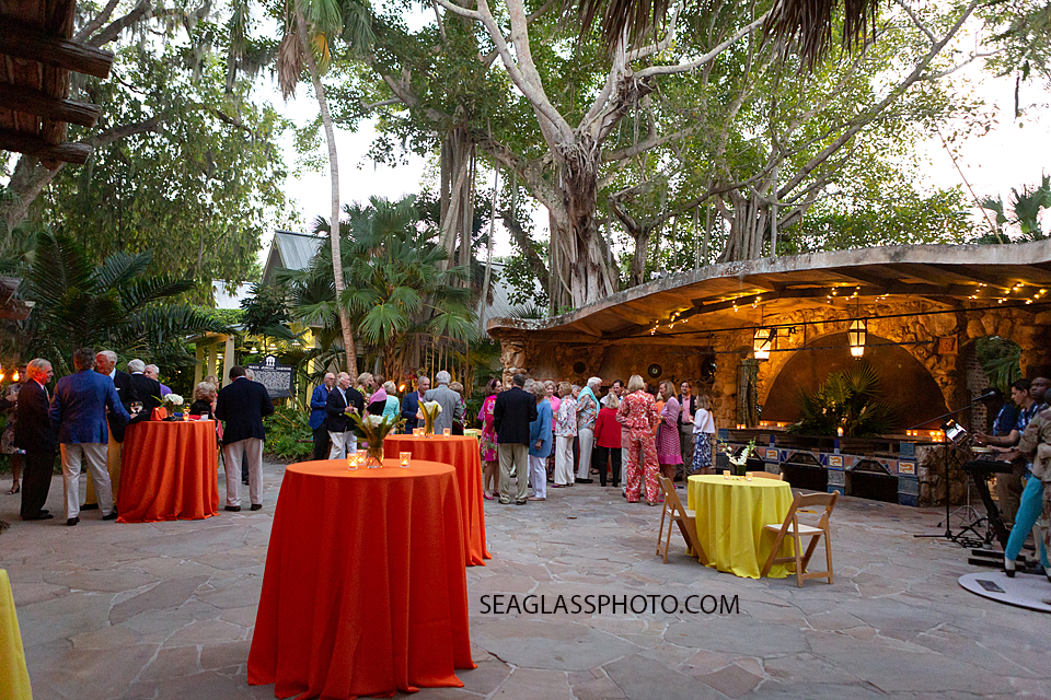 The outside table displays at McKee Gardens dinner held to preview the new children center photographed by a Vero Beach Florida photographer