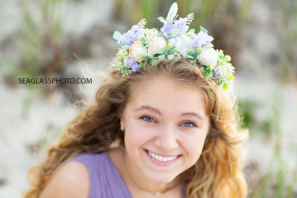 A beautiful smile for a beautiful young lady during a senior photoshoot in Vero Beach Florida
