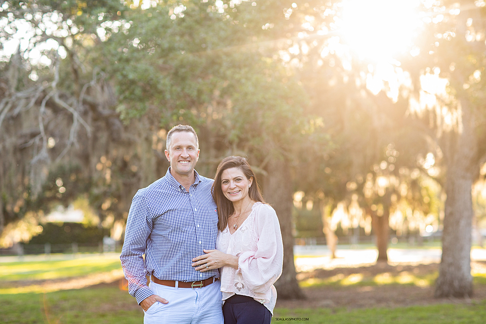 Cute Couple smiling together in Riverside Park in Vero Beach Florida