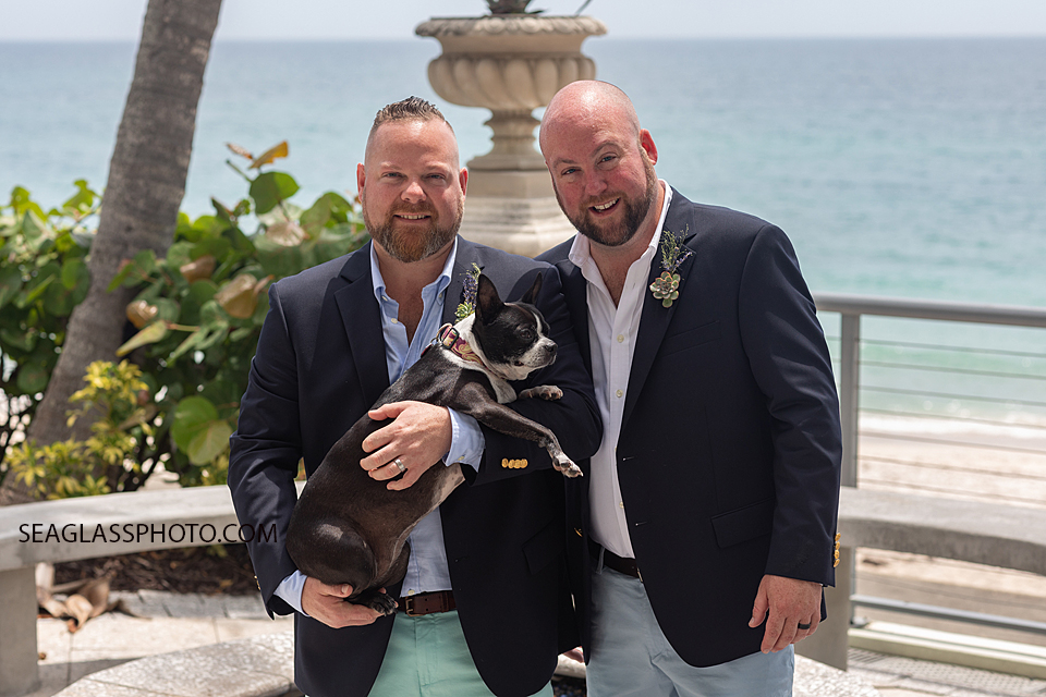 LGBT Grooms with their dog in Vero Beach Florida
