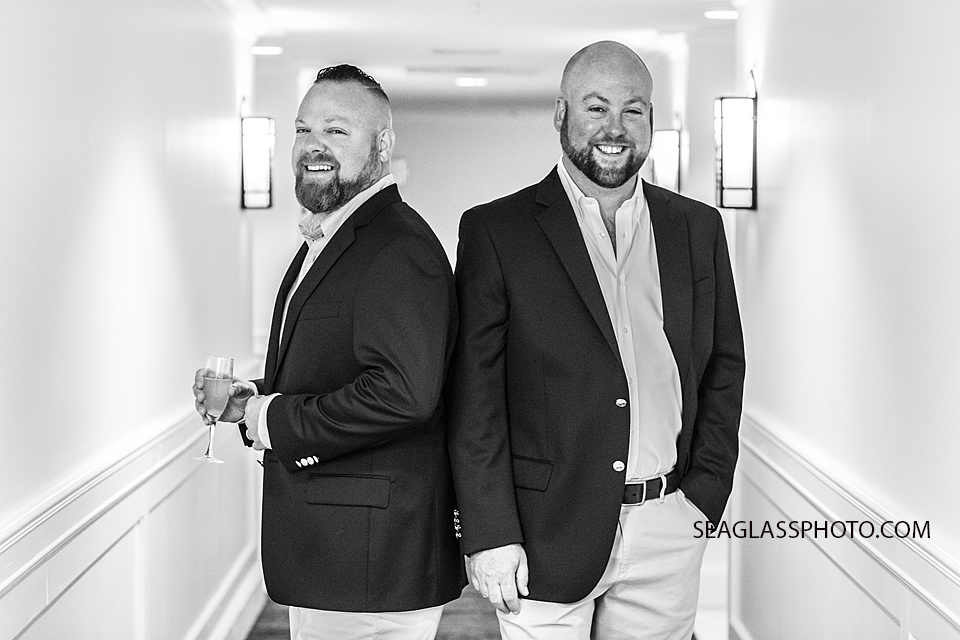 LGBT Grooms laughing together