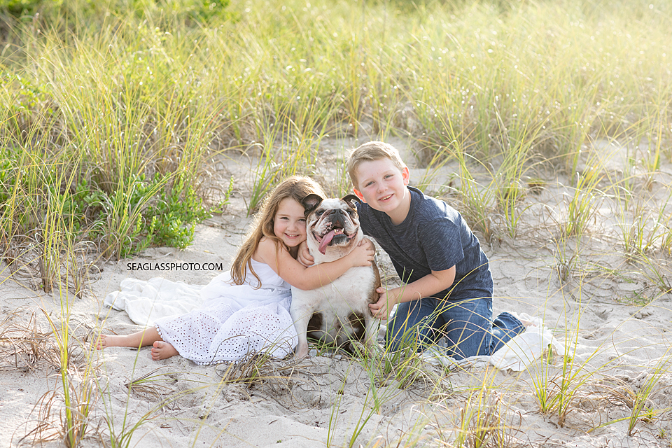 Brother sister and dog in Vero Beach Florida
