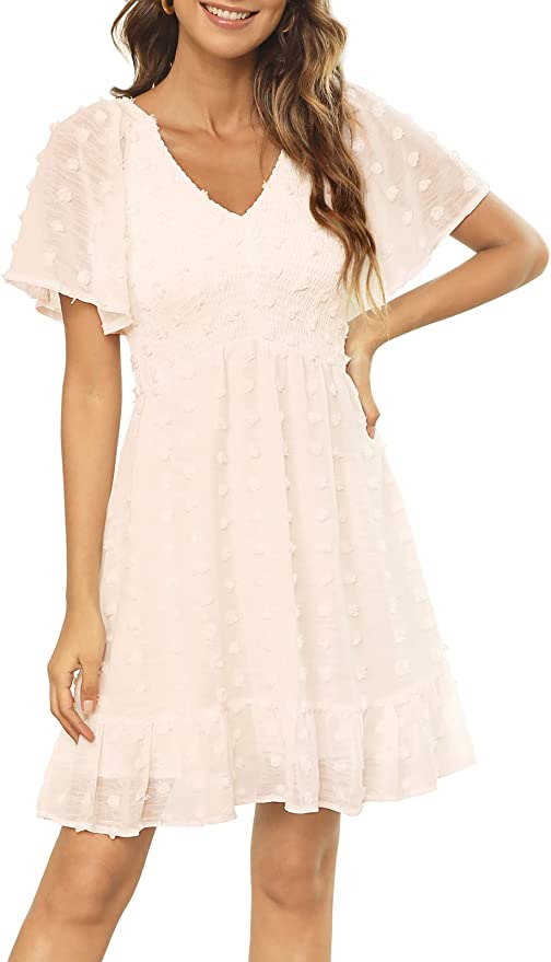 women's cream color dress from amazon