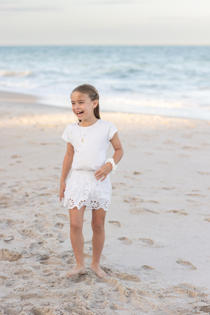 girl wearing a white dress in Vero Beach Florida