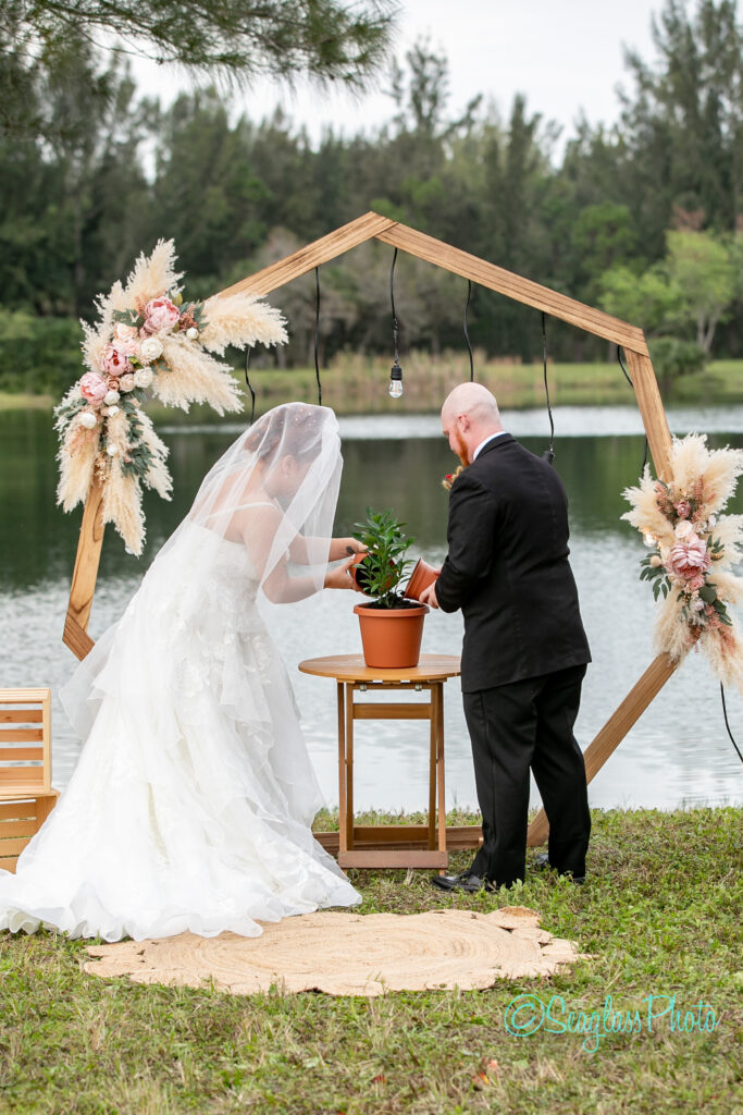 unique unity ceremony idea for wedding by planting a tree