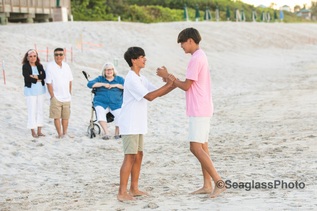 candid moment during a family photoshoot Disney Vero Beach Florida 